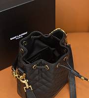 kitlife SAINT LAURENT Emmanuelle Small Quilted Lambskin Bucket Bag In Black - 14.5x20x12cm - 2