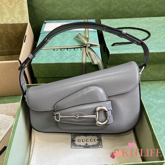 Kitlife Gucci Horsebit 1955 gray bag - 26.5x10.5x4 cm - 1