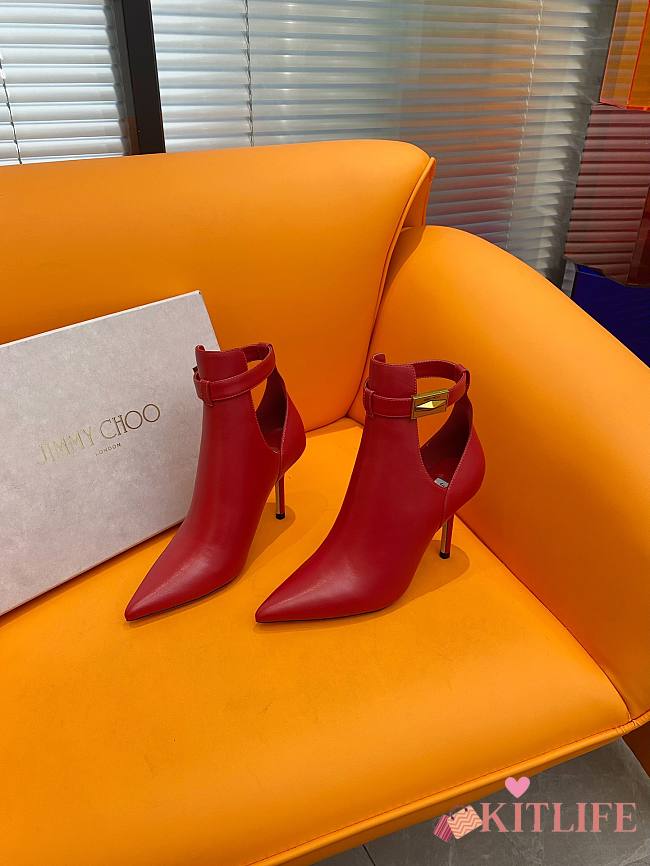 kitlife JIMMY CHOO Nell leather ankle boots red - 1