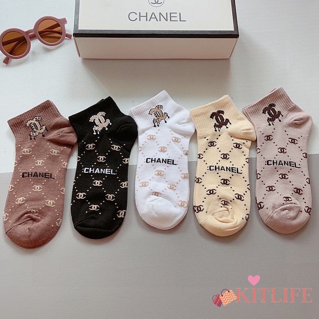 Kitlife Chanel Set 5 Socks  - 08 - 1