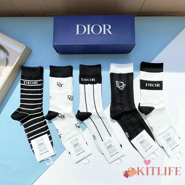 Kitlife Dior Set 5 Socks - 15 - 1