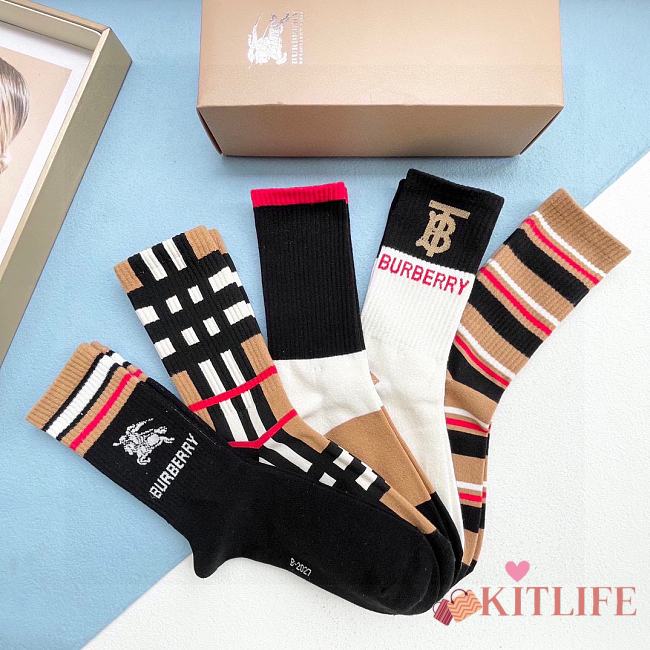 Kitlife burrbery Set 5 Socks - 23 - 1