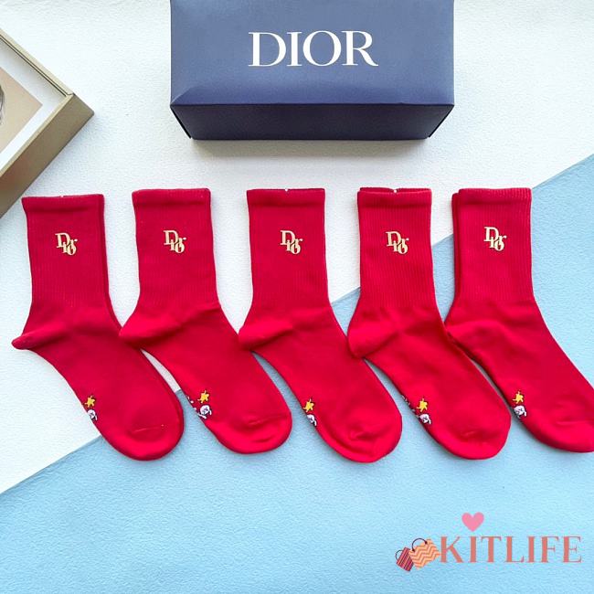 Kitlife Dior Set 5 Socks - 26 - 1