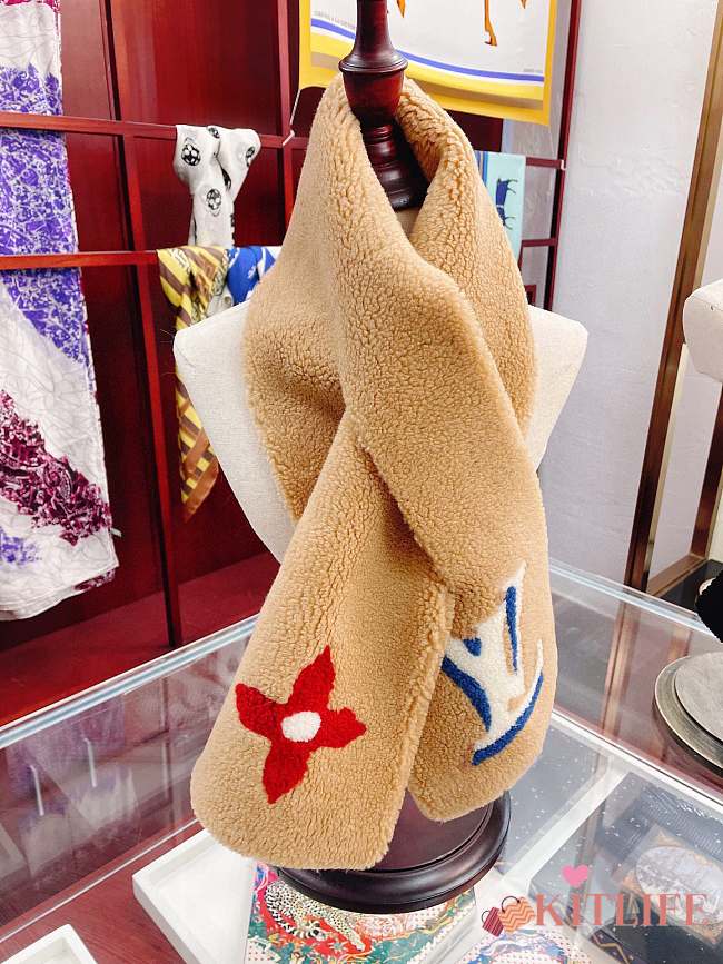 Kitlife louis vuitton Shearling Tuffetage Scarf - 104 x 14 cm - 1