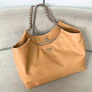 Kitlife Prada chain handle tote beige bag calfskin - 40x27x18cm - 1