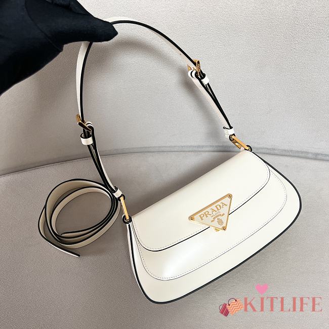 Kitlife Prada Logo-Plaque Shoulder Bag white - 24x11x4cm - 1