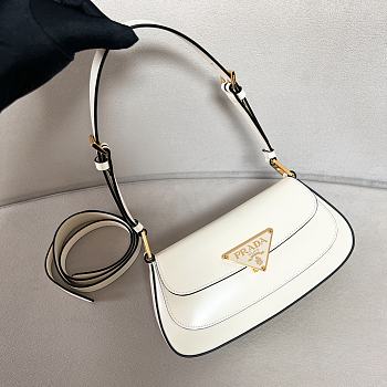 Kitlife Prada Logo-Plaque Shoulder Bag white - 24x11x4cm