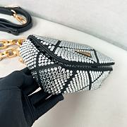 Prada mini crystal-embellished triangle logo shoulder bag black - 17x11.5x6 cm - 3