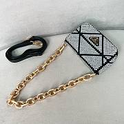Prada mini crystal-embellished triangle logo shoulder bag black - 17x11.5x6 cm - 4