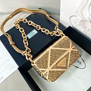 Prada mini crystal-embellished triangle logo shoulder bag gold - 17x11.5x6 cm - 1