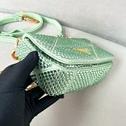 Prada mini crystal-embellished triangle logo shoulder bag green - 17x11.5x6 cm - 5