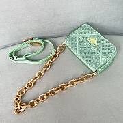 Prada mini crystal-embellished triangle logo shoulder bag green - 17x11.5x6 cm - 6