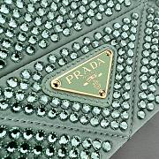 Prada mini crystal-embellished triangle logo shoulder bag green - 17x11.5x6 cm - 4