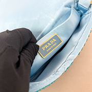 Prada mini crystal-embellished triangle logo shoulder bag blue - 17x11.5x6 cm - 5
