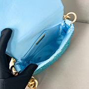 Prada mini crystal-embellished triangle logo shoulder bag blue - 17x11.5x6 cm - 4