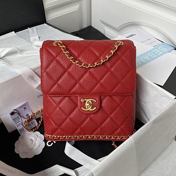 Kitlife Chanel logo red bag - 22×21×9cm