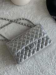 Chanel silver Flap Bag Lambskin - 25 cm - 1