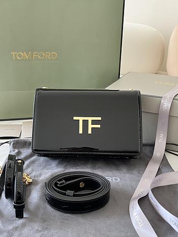 kitlife Tom Ford 2way black shiny leather bag - 16x10x4 cm 