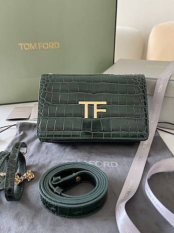 kitlife Tom Ford 2way green shiny leather bag - 16x10x4 cm 