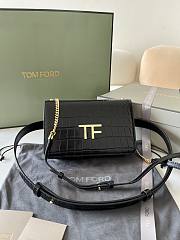 kitlife Tom Ford 2way black bag crocodile skin leather - 16x10x4 cm - 1