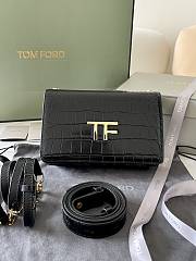 kitlife Tom Ford 2way black bag crocodile skin leather - 16x10x4 cm - 6