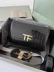 kitlife Tom Ford 2way black bag crocodile skin leather - 16x10x4 cm - 2