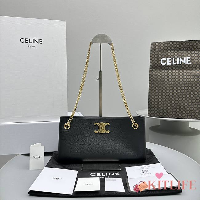 kitlife celine newspaper chain bag black - 31x16x6cm - 1