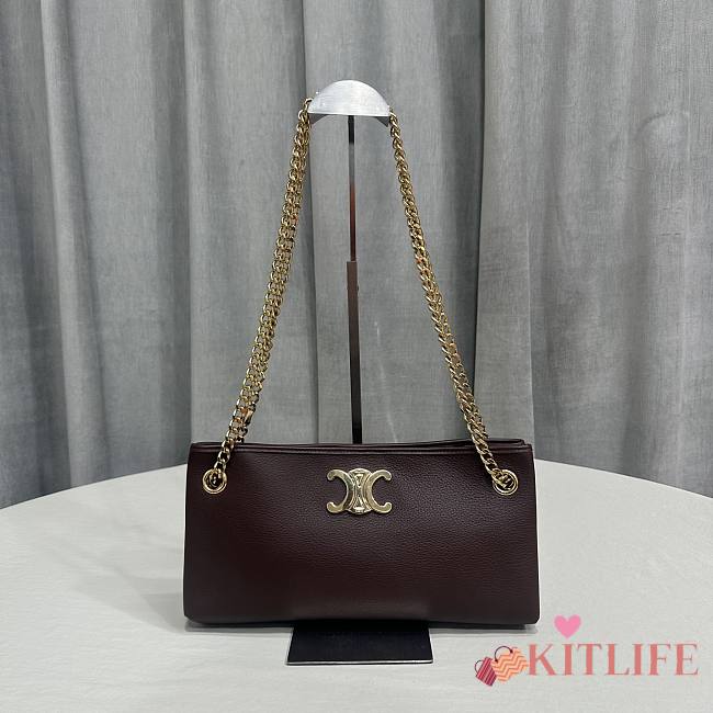 kitlife celine newspaper chain bag brown - 31x16x6cm - 1