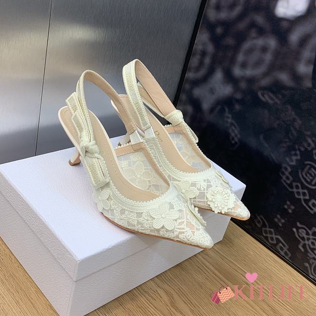 kitlife J‘Adior Slingback  White Pump 6.5 cm - 1