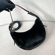 Kitlife Prada Arqué shearling and leather shoulder bag black - 22.5x18.5x6 cm - 6
