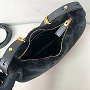 Kitlife Prada Arqué shearling and leather shoulder bag black - 22.5x18.5x6 cm - 4
