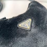 Kitlife Prada Arqué shearling and leather shoulder bag black - 22.5x18.5x6 cm - 2
