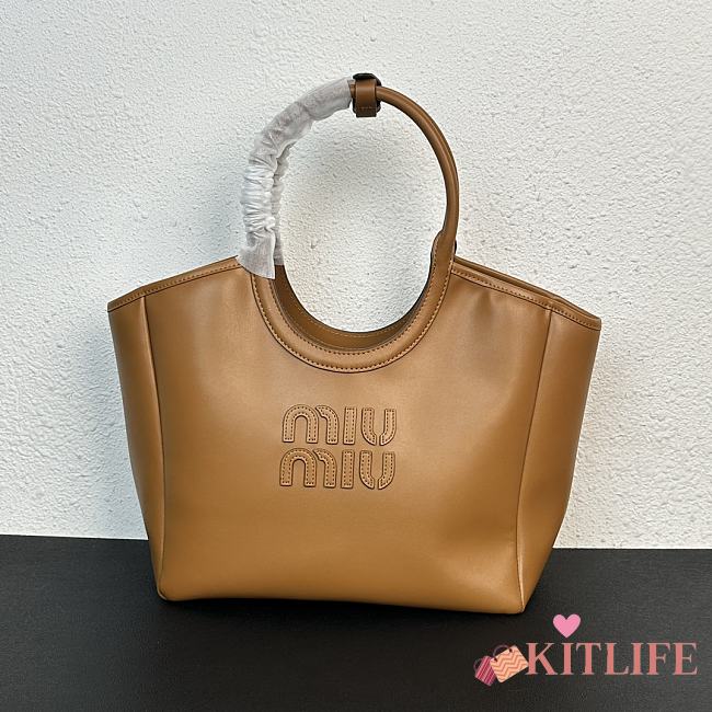 Kitlife MiuMiu hobo logo tote bag brown - 12x28x26 cm - 1