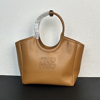 Kitlife MiuMiu hobo logo tote bag brown - 12x28x26 cm