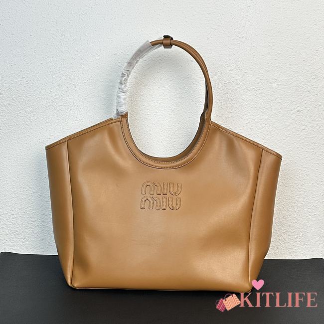 Kitlife MiuMiu hobo logo tote bag brown - 18x38x38 cm - 1