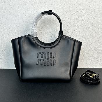 Kitlife MiuMiu hobo logo tote bag black - 12x22x23 cm