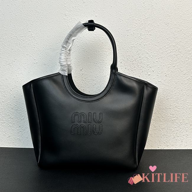 Kitlife MiuMiu hobo logo tote bag black - 12x28x26 cm - 1