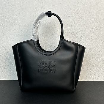 Kitlife MiuMiu hobo logo tote bag black - 12x28x26 cm