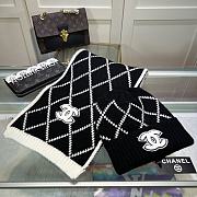 Chanel Knit Hat & Scarf Set black 01 - 1