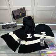 Chanel Knit Hat & Scarf Set Black 02 - 3
