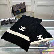 Chanel Knit Hat & Scarf Set Black 02 - 2