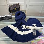 Chanel Knit Hat & Scarf Set Blue 02 - 2