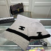 Chanel Knit Hat & Scarf Set gray 03 - 2