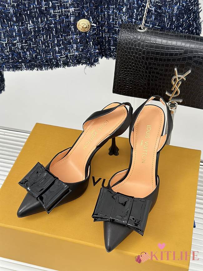 Kitlife LV Blossom Slingback Pump Black - 9.5 cm heels - 01 - 1