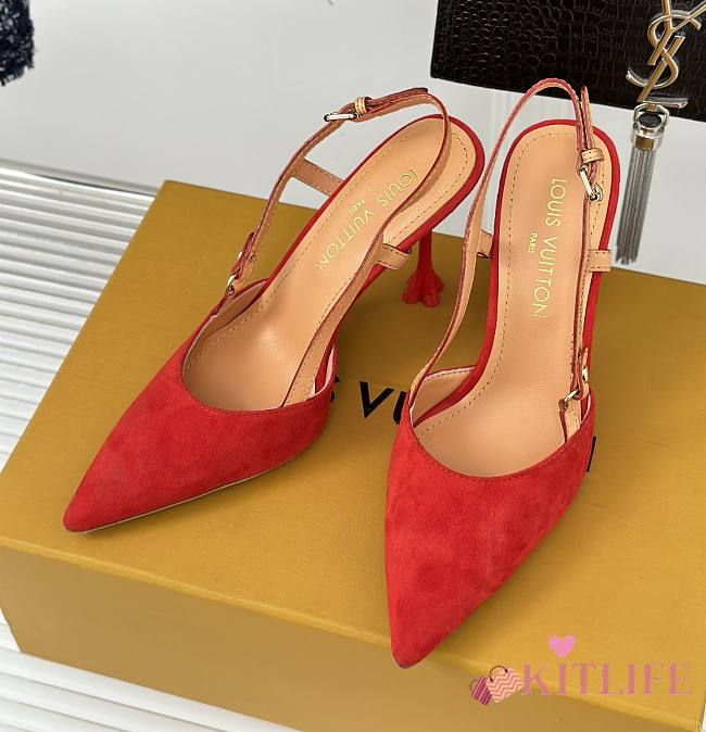 kitlife LV Blossom Slingback Pump Red heels 7.5 cm - 1