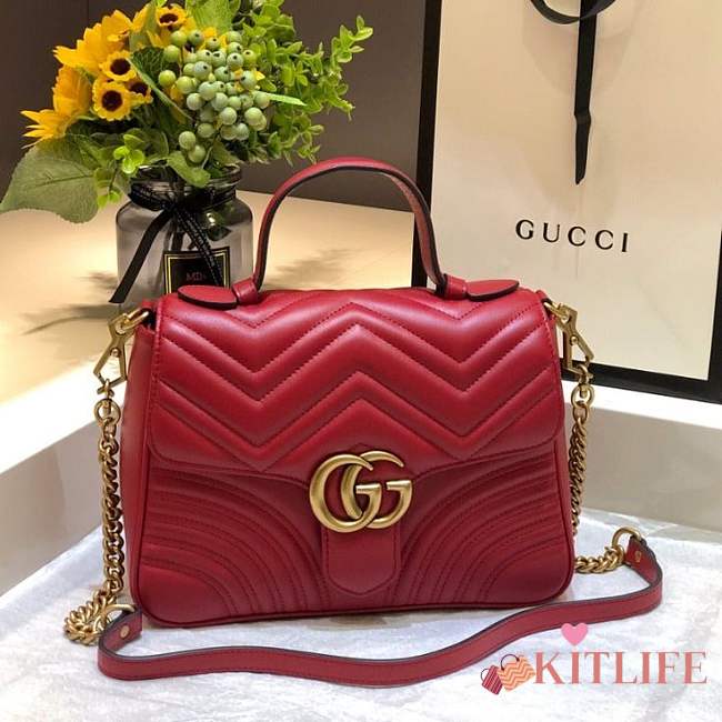 kitlife Gucci GG Marmont top handle bag red - 27 x 19 x 8 cm - 1