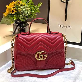 kitlife Gucci GG Marmont top handle bag red - 27 x 19 x 8 cm