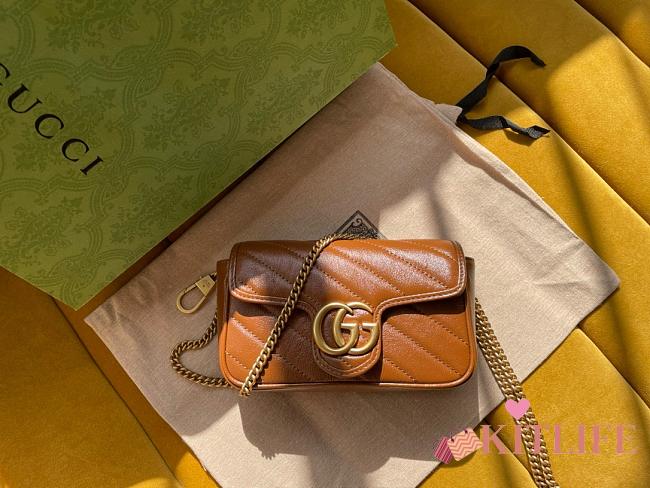 Kitlife Gucci Marmont mini brown bag  –16.5x10.2x5.1cm - 1