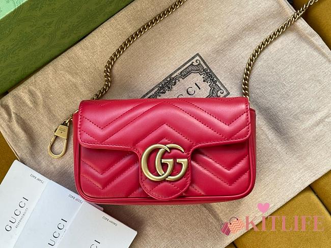 Kitlife Gucci Marmont mini red bag –16.5x10.2x5.1cm - 1