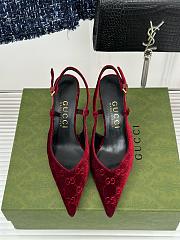 Kitlife gucci slingback pumps red hight heel 4cm - 1